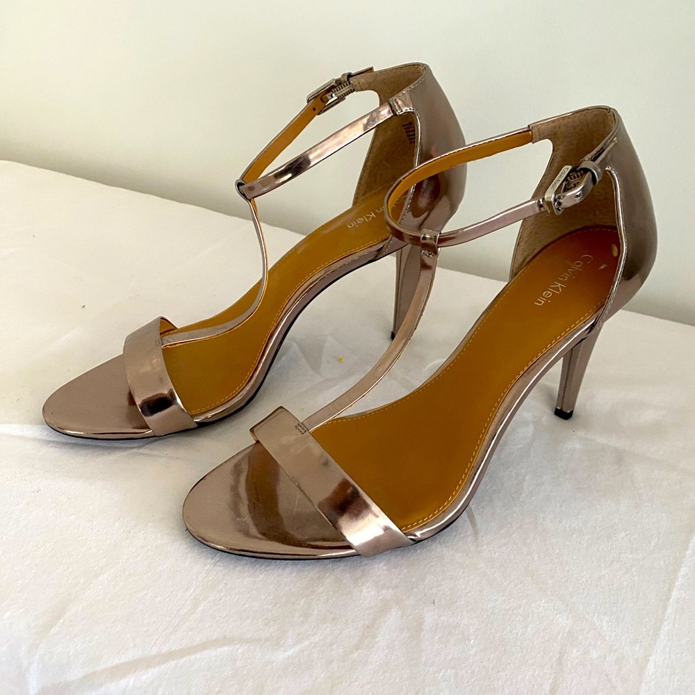 Calvin Klein rose gold sandals.  Never worn size 10